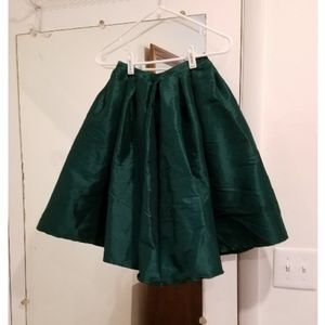 Green taffeta-like skirt